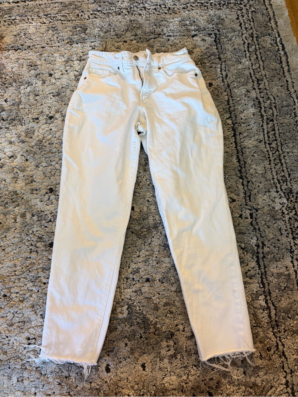 Old Navy White Straight-Leg High-Rise Jeans